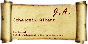 Johancsik Albert névjegykártya