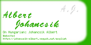 albert johancsik business card